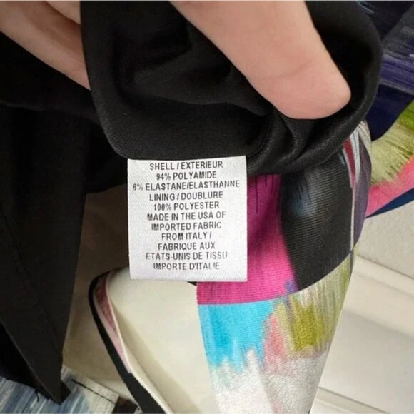 Milly Sheath Dress Cubist Print Midi Multicolor sz 0 - Picture 7 of 8